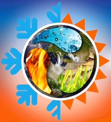 Logo Energies Vital — globe des quatre éléments